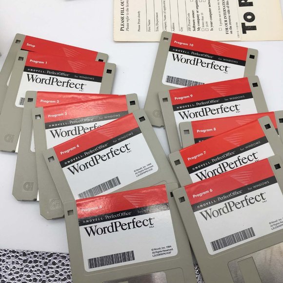 Novell Word Perfect Perfect Office Processor V‎ 6.1 For Windows 3.5 floppy disks - Picture 4 of 8